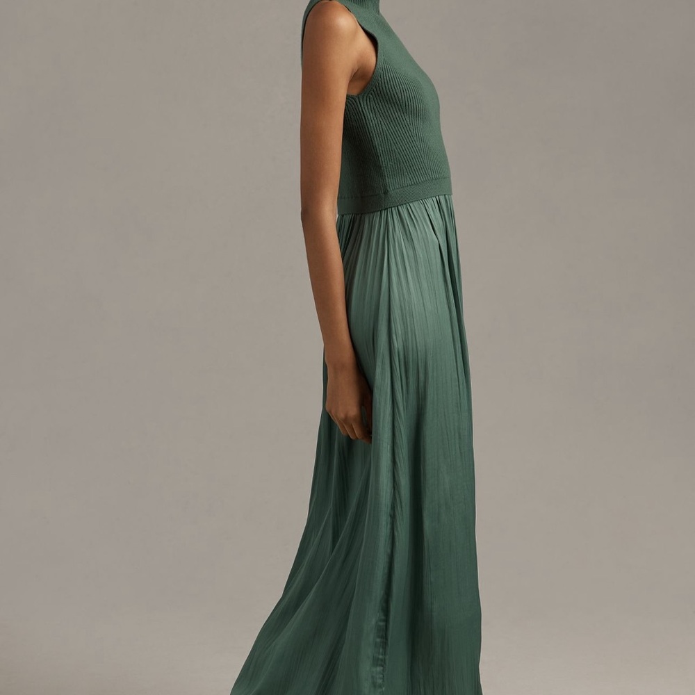 Anthropologie The Thea Twofer Green Sleeveless Dress
